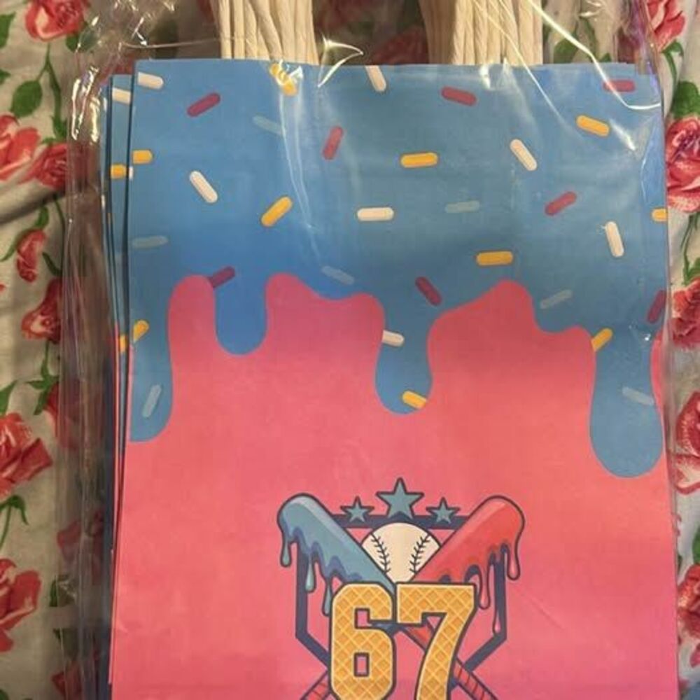 Baseball and Donut Themed Paper Gift Bags